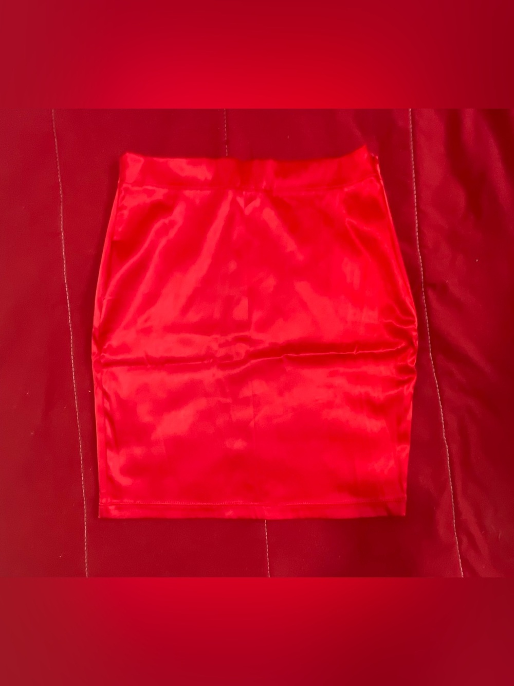 Fashion Nova Red Satin Mini Skirt
